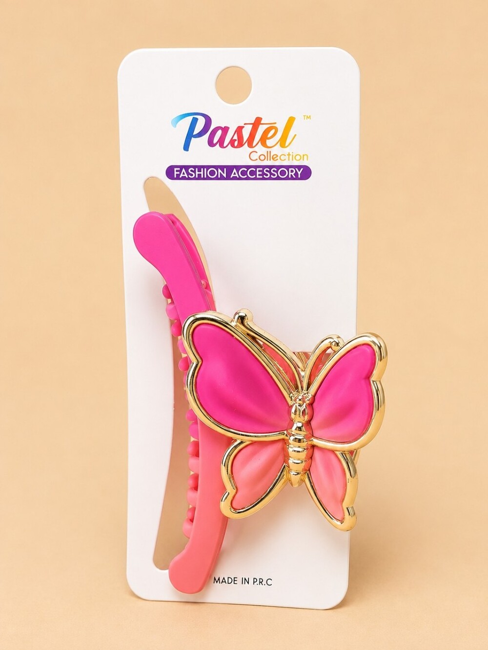 Pastel Collection womens hair claw clip Butterfly Fairy Dark Pink Ombre Y2K